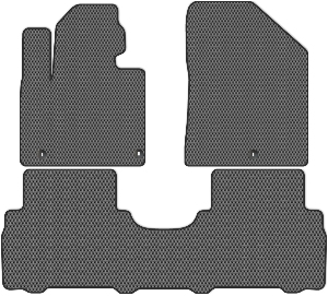 Коврики "EVA ромб" в салон Kia Sorento Prime III (suv  7 мест / UM) 2014 - 2018, серые 3шт.
