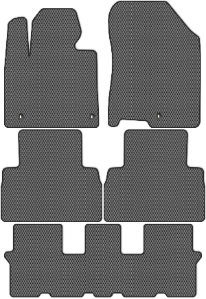 Коврики "EVA сота" в салон Hyundai Santa Fe IV (suv  7 мест / TM) 2018 - 2021, серые 5шт.