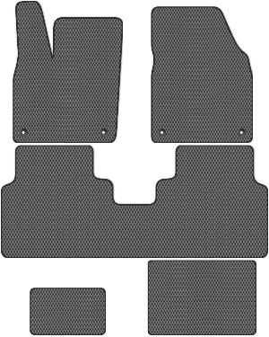 Коврики ЭВА "Ромб" для Volkswagen ID.6 I (suv  7 мест / SUV) 2021 - Н.В., серые, 5шт.