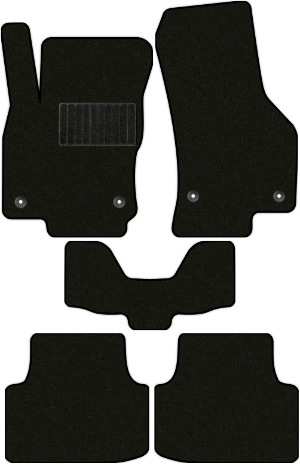 Коврики "Комфорт" в салон Skoda Octavia IV (лифтбек / A8) 2019 - Н.В., черные 5шт.