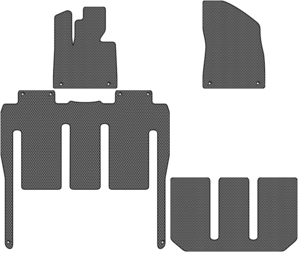 Коврики ЭВА "EVA сота" для Zeekr 009 I (минивэн / минивэн) 2022 - Н.В., серые, 4шт.