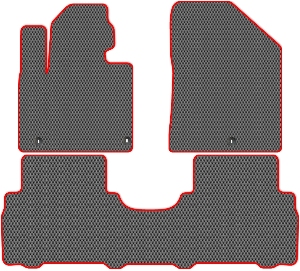 Коврики "EVA ромб" в салон Kia Sorento Prime III (suv  7 мест / UM) 2017 - 2020, серые 3шт.