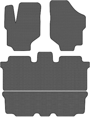 Коврики "EVA сота" в салон Hyundai Trajet (минивэн / АКПП) 2004 - 2008, серые 4шт.